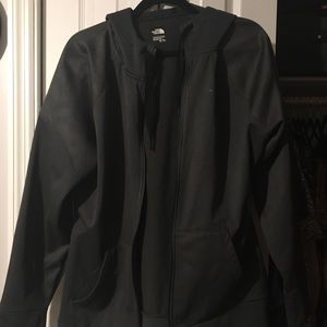 Dark Gray North Face Zip Up Hoodie